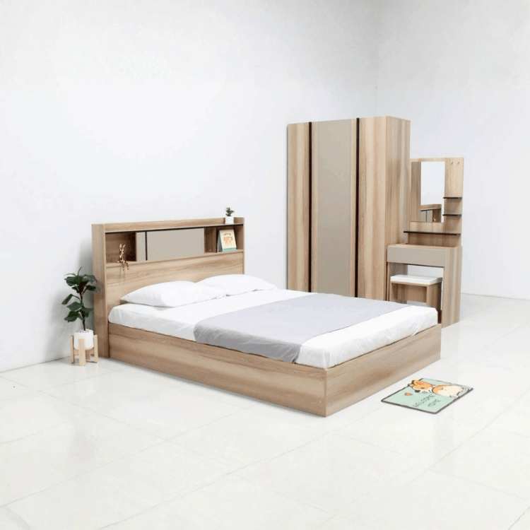 ชุดห้องนอน 5 ฟุต WISDOM DESIGN FURNITURE รุ่น EASY สีบัตเตอร์/แซน_4